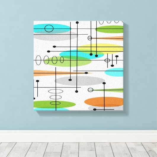 Mid Century Modern Wrapped Canvas Abstract #19 (Insitu (Houten vloer))
