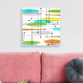 Mid Century Modern Wrapped Canvas Abstract #19 (Insitu (Woonkamer))