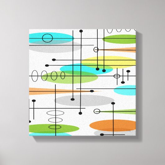Mid Century Modern Wrapped Canvas Abstract #19 (Voorkant)