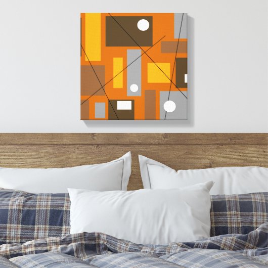Mid Century Modern Wrapped Canvas Abstract #30 (Insitu (Slaapkamer))