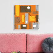 Mid Century Modern Wrapped Canvas Abstract #30 Afdruk (Insitu (Woonkamer))