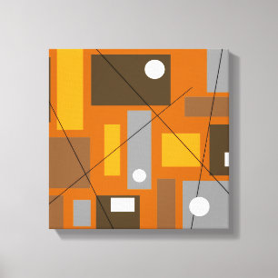 Mid Century Modern Wrapped Canvas Abstract #30 Afdruk