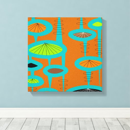 Mid Century Modern Wrapped Canvas Abstract #31 (Insitu (Houten vloer))