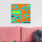 Mid Century Modern Wrapped Canvas Abstract #31 Afdruk (Insitu (Woonkamer))