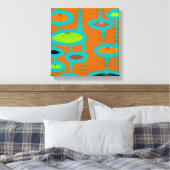 Mid Century Modern Wrapped Canvas Abstract #31 Afdruk (Insitu (Slaapkamer))