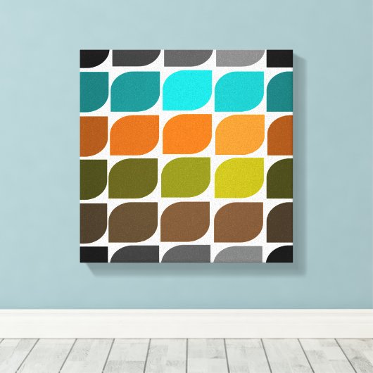 Mid Century Modern Wrapped Canvas Abstract #40 (Insitu (Houten vloer))