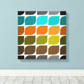 Mid Century Modern Wrapped Canvas Abstract #40 Afdruk (Insitu (Houten vloer))