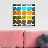 Mid Century Modern Wrapped Canvas Abstract #40 Afdruk (Insitu (Woonkamer))