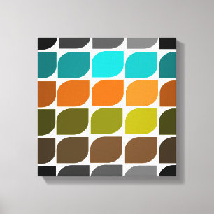 Mid Century Modern Wrapped Canvas Abstract #40 Afdruk