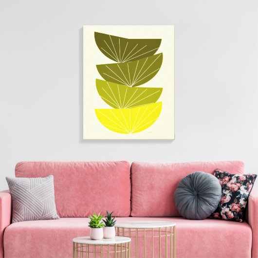 Mid Century Modern Wrapped Canvas Seed Pods 3 (Insitu (Woonkamer))