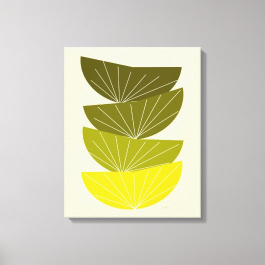 Mid Century Modern Wrapped Canvas Seed Pods 3 Afdruk (Voorkant)