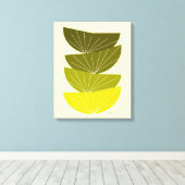 Mid Century Modern Wrapped Canvas Seed Pods 3 Afdruk (Insitu (Houten vloer))