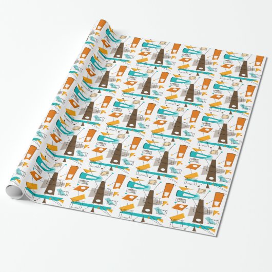 Mid-Century Modern Wrapping Paper #5 Cadeaupapier (Uitgerold)