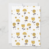 Mid Century Modern Yellow Floral Baby shower Kaart (Achterkant)