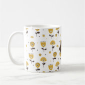 Mid Century Modern Yellow Floral Custom Name Koffiemok (Links)