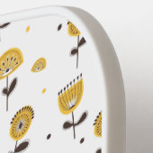Mid Century Modern Yellow Floral Custom Name Pickleball Paddle (Links Detail)