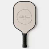 Mid-Century Modern Zandkasteel Roze | Scriptnaam Pickleball Paddle (Voorkant)