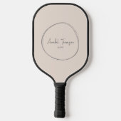 Mid-Century Modern Zandkasteel Roze | Scriptnaam Pickleball Paddle (Achterkant)