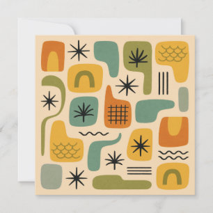Mid Century Modern Zomer Starburst Magisch Patroon Bedankkaart