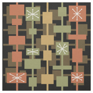 Mid Century Modern zwart veelkleurig Stof