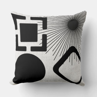Mid Century Modern zwart-wit kussen