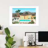 Mid Century Modern Zwembadhuis Grote Print (Thuiskantoor)