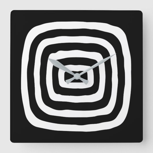 Mid Century Moderne Abstract Vierkante Klok (Voorkant)