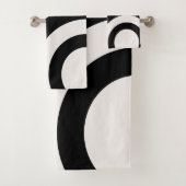 Mid Century Moderne Abstracte Arches zwart-wit Bad Handdoek (Insitu)