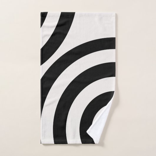 Mid Century Moderne Abstracte Arches zwart-wit Bad Handdoek (Handdoek)