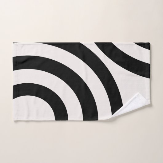Mid Century Moderne Abstracte Arches zwart-wit Bad Handdoek (Handdoek)