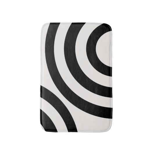 Mid Century Moderne Abstracte Arches zwart-wit Badmat (Voorkant Verticaal)