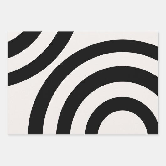 Mid Century Moderne Abstracte Arches zwart-wit Inpakpapier Vel (Voorkant 3)