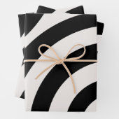 Mid Century Moderne Abstracte Arches zwart-wit Inpakpapier Vel (In situ)