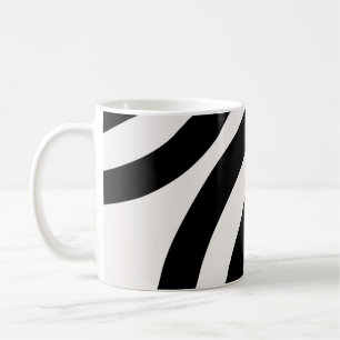 Mid Century Moderne Abstracte Arches zwart-wit Koffiemok