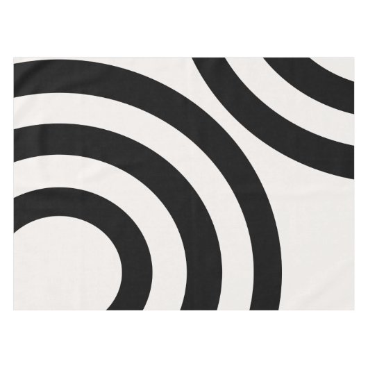 Mid Century Moderne Abstracte Arches zwart-wit Tafelkleed (Voorkant (Horizontaal))