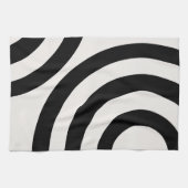 Mid Century Moderne Abstracte Arches zwart-wit Theedoek (Horizontaal)