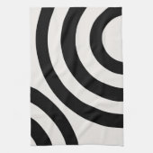 Mid Century Moderne Abstracte Arches zwart-wit Theedoek (Verticaal)