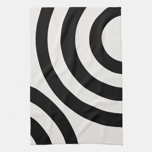 Mid Century Moderne Abstracte Arches zwart-wit Theedoek (Verticaal)