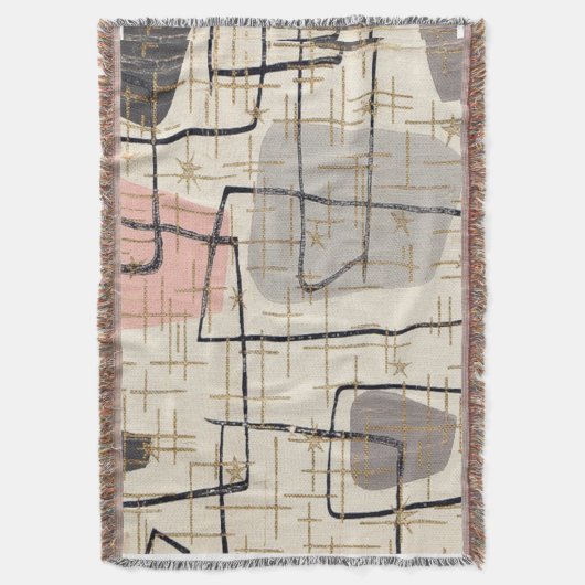 Mid Century Moderne Abstracte Blanket met schroefd Deken (Voorkant Verticaal)