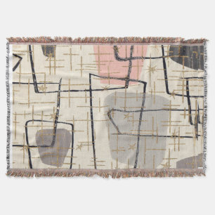 Mid Century Moderne Abstracte Blanket met schroefd Deken