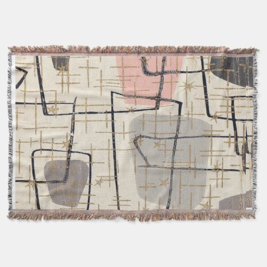 Mid Century Moderne Abstracte Blanket met schroefd Deken (Voorkant)