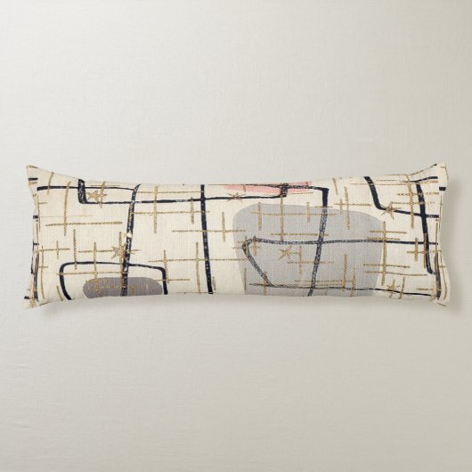 Mid Century Moderne Abstracte Body Pillow Lichaamskussen (Voorkant)