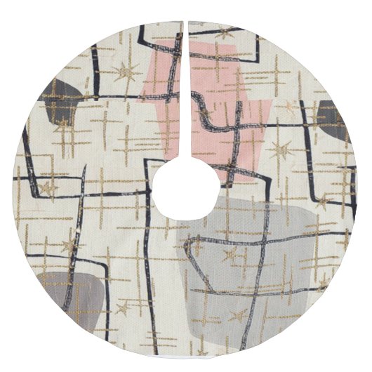 Mid Century Moderne Abstracte boomrok Kerstboom Rok (Voorkant)