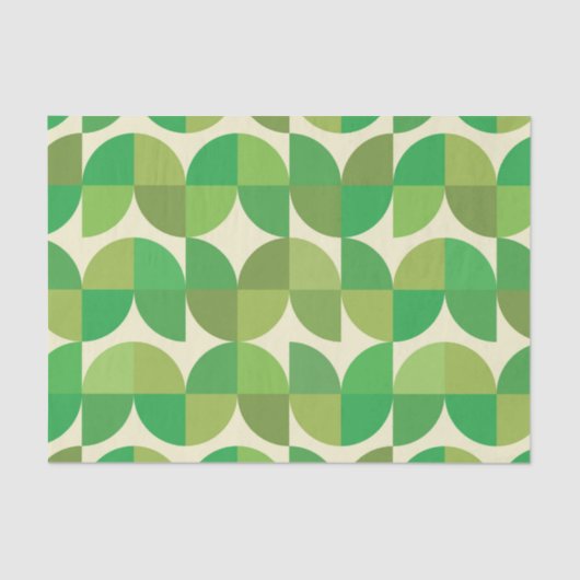 Mid Century Moderne Abstracte groene vormen Tissuepapier (Voorkant)