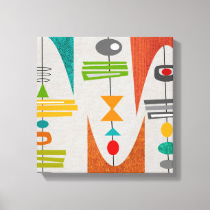 Mid Century Moderne Abstracte Kunst Canvas Afdruk