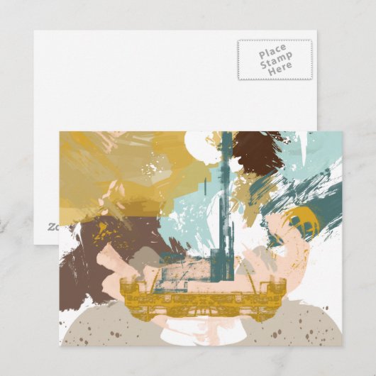 Mid Century Moderne Abstracte Kunst Fantasy Sci Fi Briefkaart (Voorkant / Achterkant)