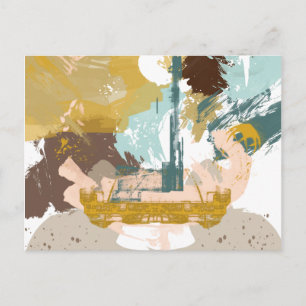 Mid Century Moderne Abstracte Kunst Fantasy Sci Fi Briefkaart