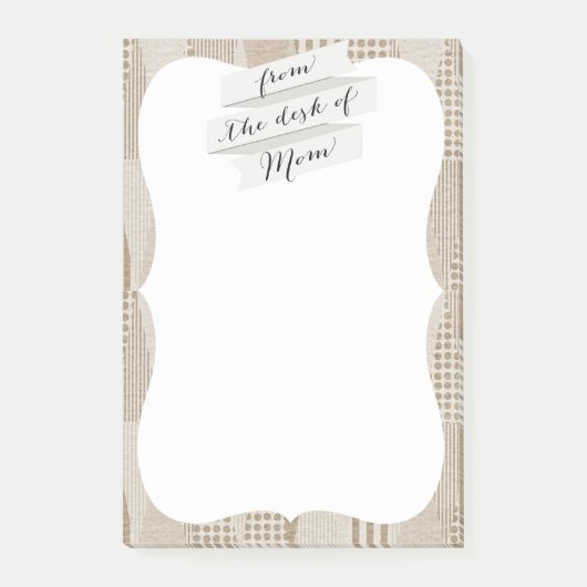 Mid Century Moderne Abstracte Neutrale Druk Post-it® Notes (Voorkant)