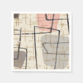 Mid Century Moderne Abstracte Papa Napkins Servetten (Voorkant)