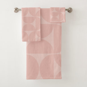 Mid Century Moderne Abstracte Patroon Blush Pink Bad Handdoek